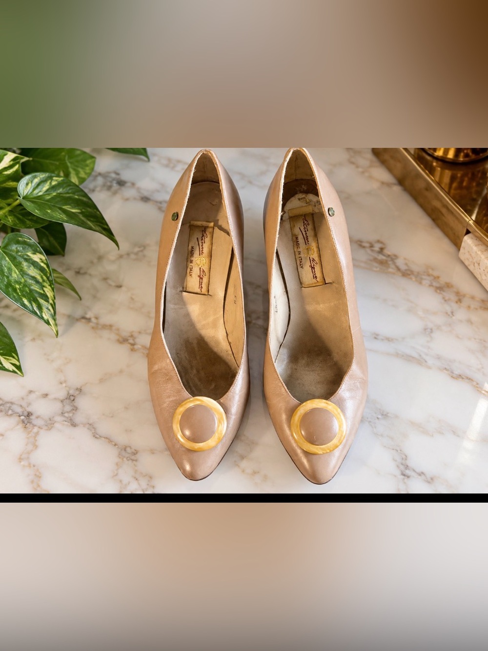 Etienne Aigner Tan Bronze Leather Loafers 7M Italy